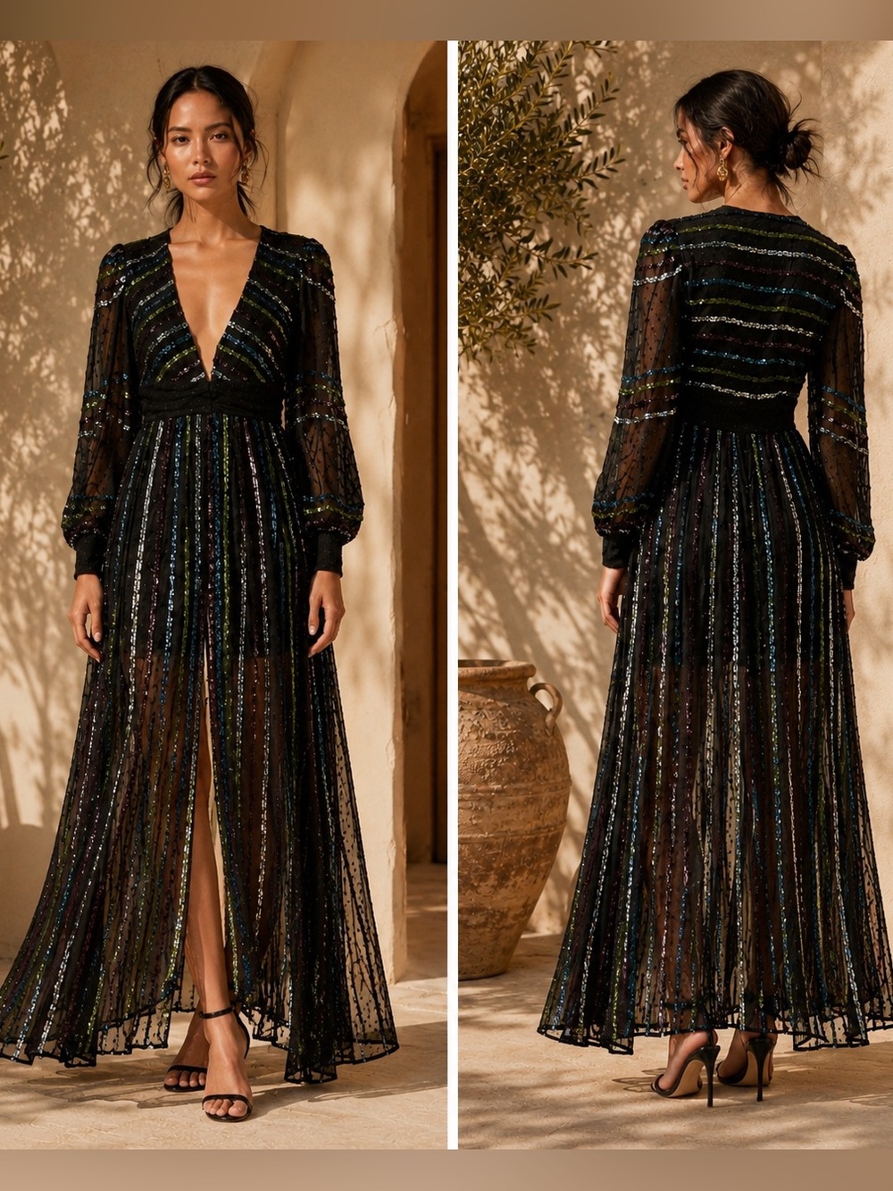 Rococo‎ Sand Sequin Maxi Dress Size XS